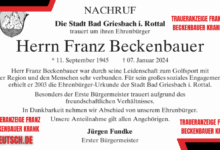 traueranzeige franz beckenbauer krank